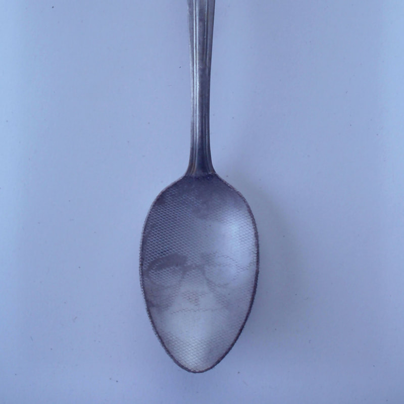 Spoon with Ink on Tulle